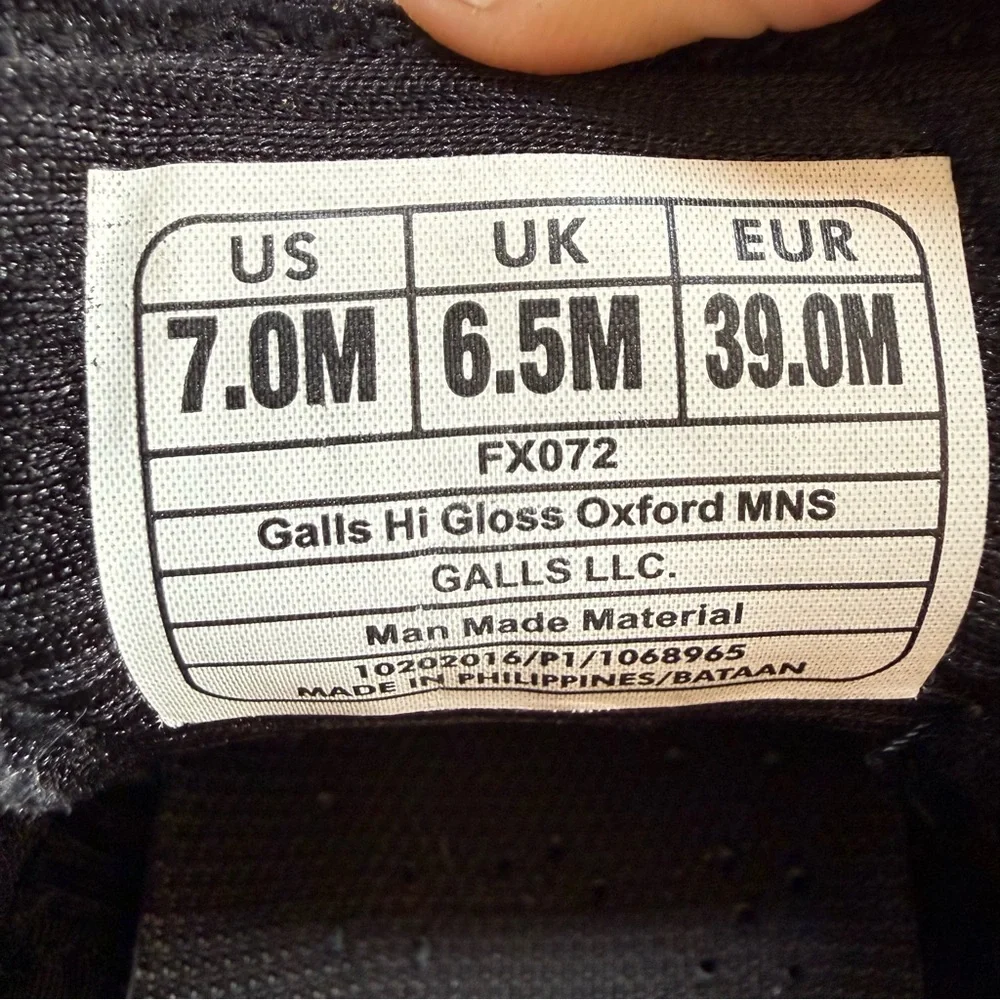 Galls Hi Gloss Oxford Shoes-Size 7m‎